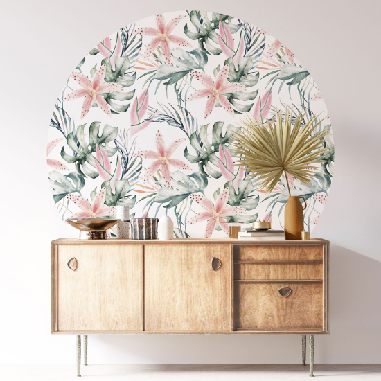 Vinilo Adhesivo Decorativo Redondo - Motivo floral