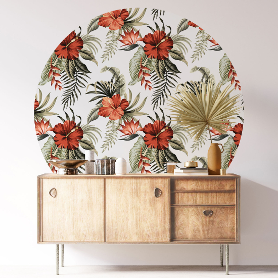 Vinilo Adhesivo Decorativo Redondo - Motivo floral
