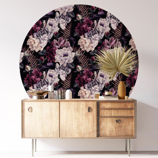 Vinilo Adhesivo Decorativo Redondo - Motivo floral