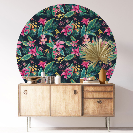 Vinilo Adhesivo Decorativo Redondo - Motivo floral
