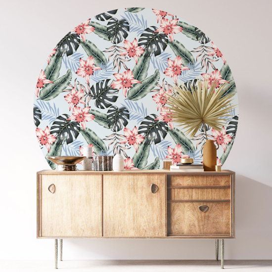 Vinilo Adhesivo Decorativo Redondo - Motivo floral