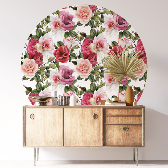 Vinilo Adhesivo Decorativo Redondo - Motivo floral