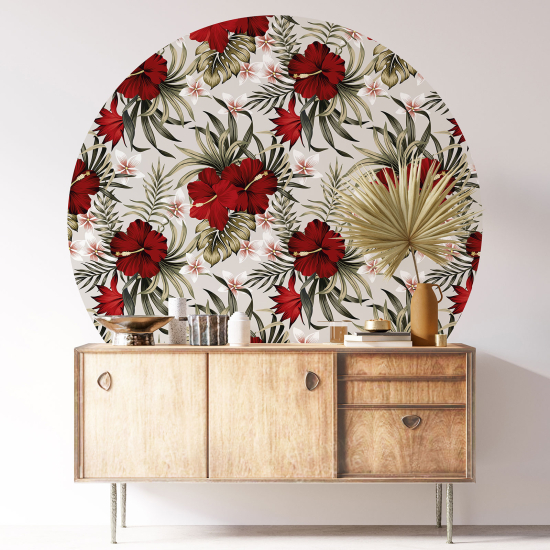 Vinilo Adhesivo Decorativo Redondo - Motivo floral