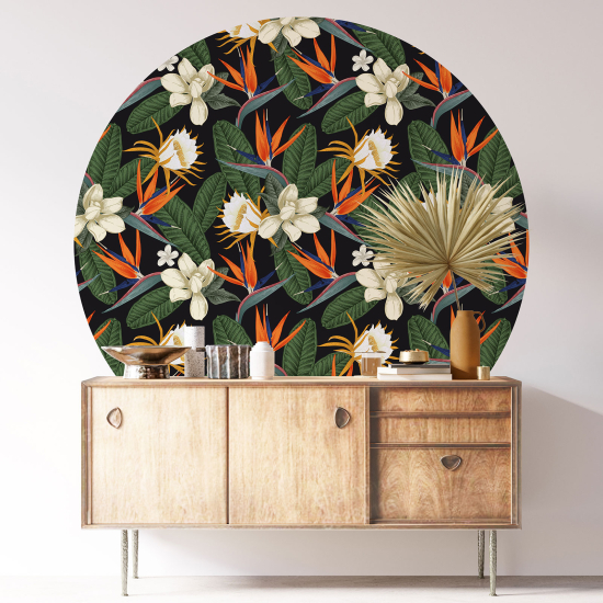 Vinilo Adhesivo Decorativo Redondo - Motivo floral
