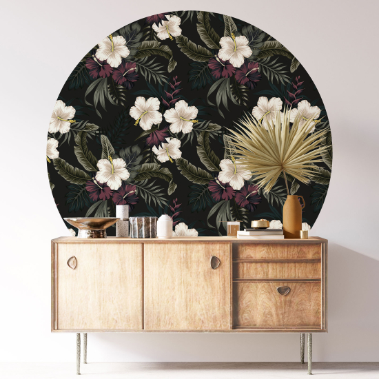 Vinilo Adhesivo Decorativo Redondo - Motivo floral