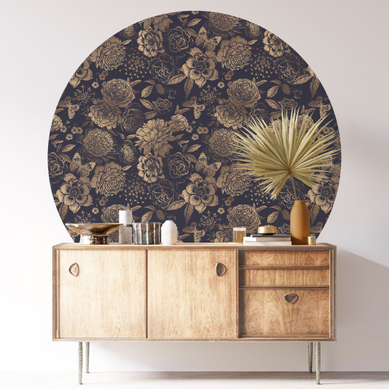 Vinilo Adhesivo Decorativo Redondo - Motivo floral