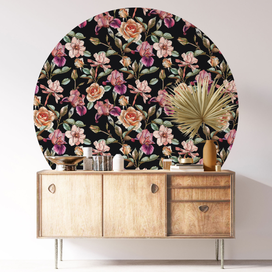 Vinilo Adhesivo Decorativo Redondo - Motivo floral