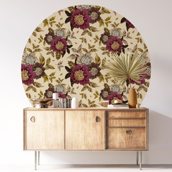 Vinilo Adhesivo Decorativo Redondo - Motivo floral