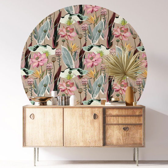 Vinilo Adhesivo Decorativo Redondo - Motivo floral