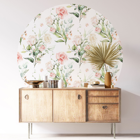 Vinilo Adhesivo Decorativo Redondo - Motivo floral