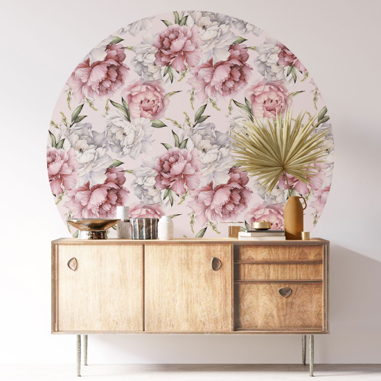 Vinilo Adhesivo Decorativo Redondo - Motivo floral