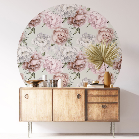 Vinilo Adhesivo Decorativo Redondo - Motivo floral
