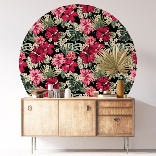 Vinilo Adhesivo Decorativo Redondo - Motivo floral