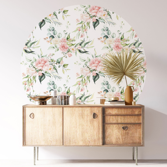 Vinilo Adhesivo Decorativo Redondo - Motivo floral