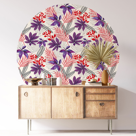 Vinilo Adhesivo Decorativo Redondo - Motivo floral