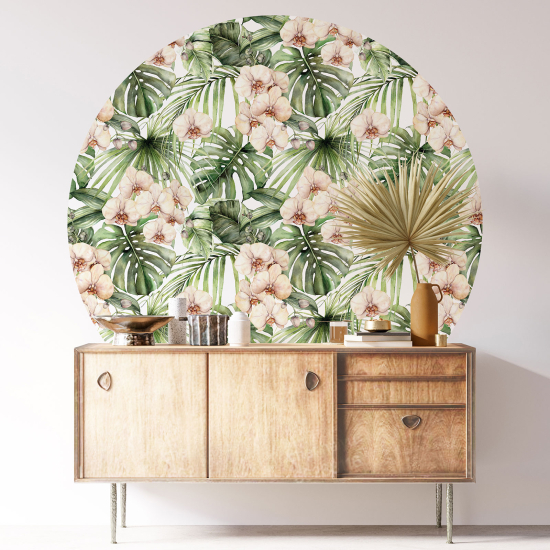 Vinilo Adhesivo Decorativo Redondo - Motivo floral
