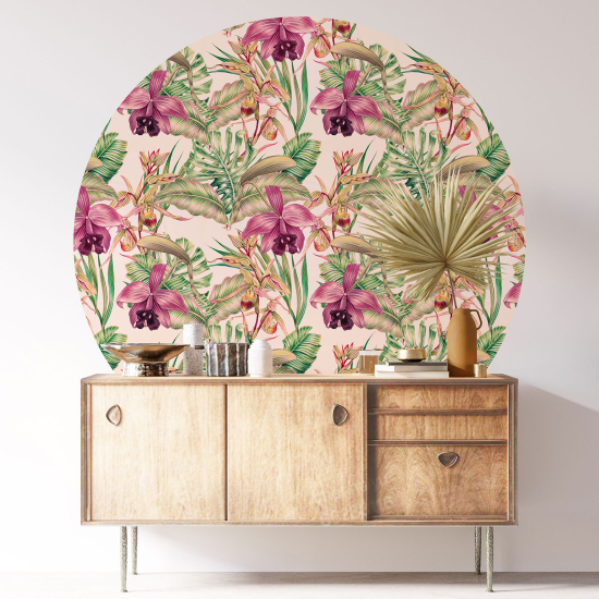 Vinilo Adhesivo Decorativo Redondo - Motivo floral