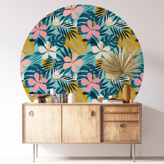 Vinilo Adhesivo Decorativo Redondo - Motivo floral