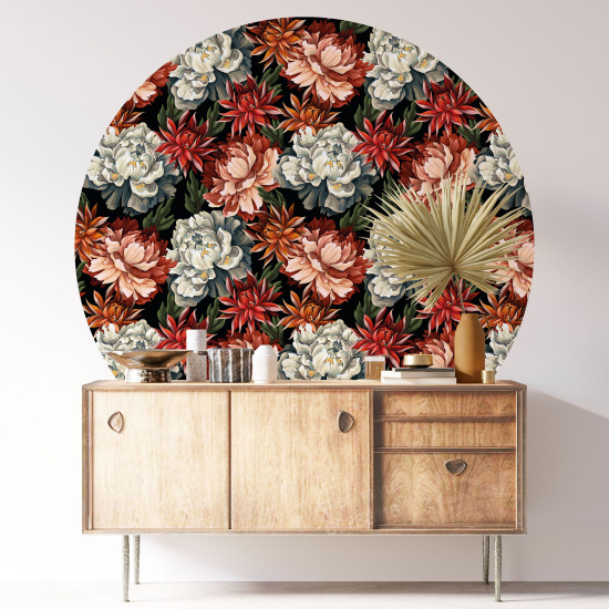 Vinilo Adhesivo Decorativo Redondo - Motivo floral