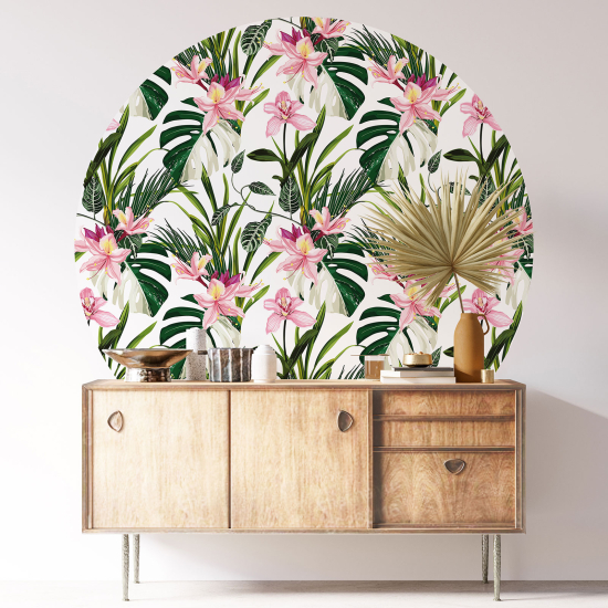 Vinilo Adhesivo Decorativo Redondo - Motivo floral