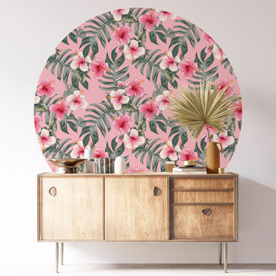 Vinilo Adhesivo Decorativo Redondo - Motivo floral