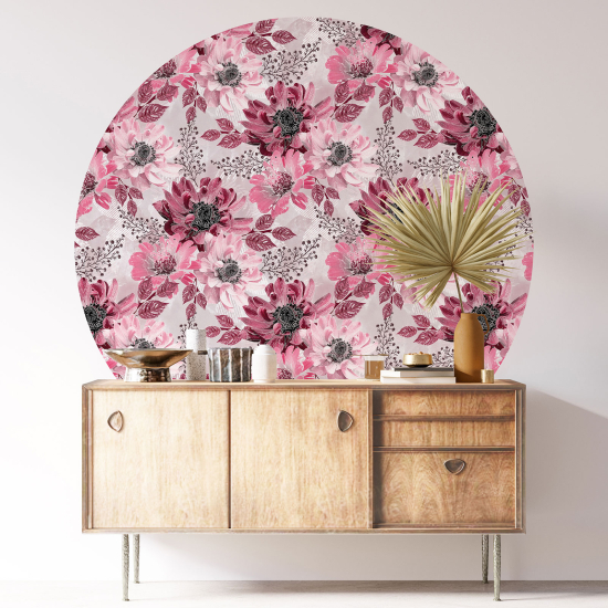 Vinilo Adhesivo Decorativo Redondo - Motivo floral