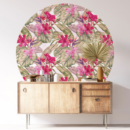 Vinilo Adhesivo Decorativo Redondo - Motivo floral