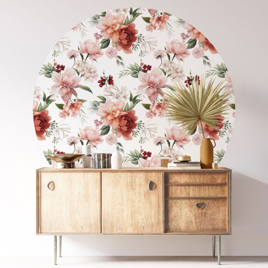 Vinilo Adhesivo Decorativo Redondo - Motivo floral