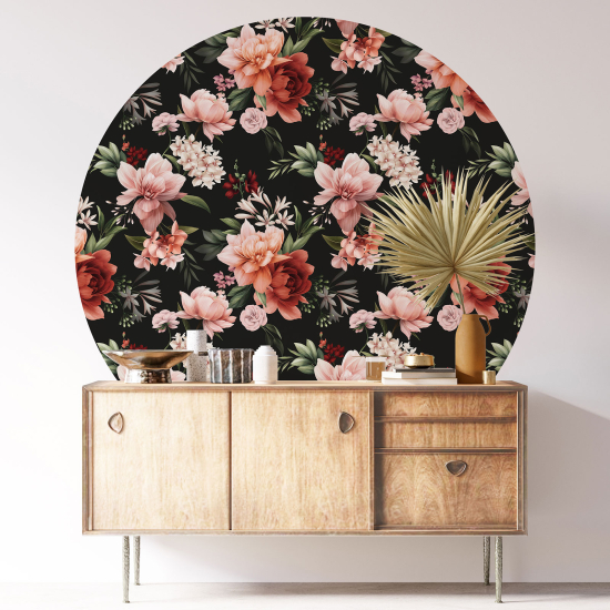 Vinilo Adhesivo Decorativo Redondo - Motivo floral