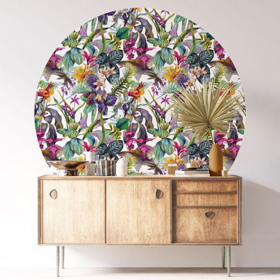 Vinilo Adhesivo Decorativo Redondo - Motivo floral