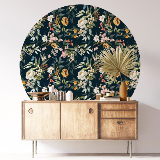 Vinilo Adhesivo Decorativo Redondo - Motivo floral