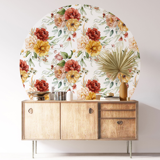 Vinilo Adhesivo Decorativo Redondo - Motivo floral