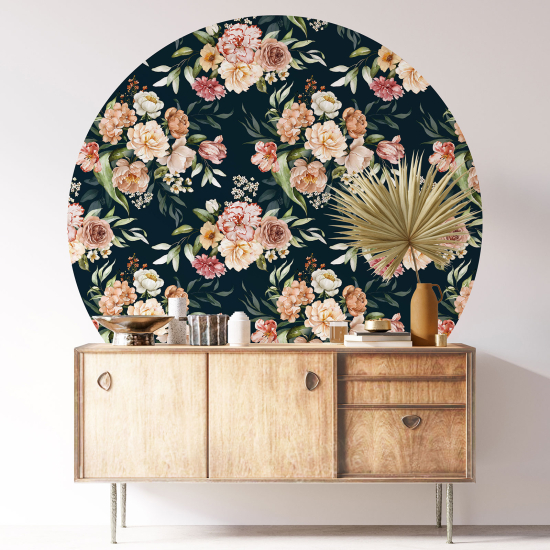 Vinilo Adhesivo Decorativo Redondo - Motivo floral