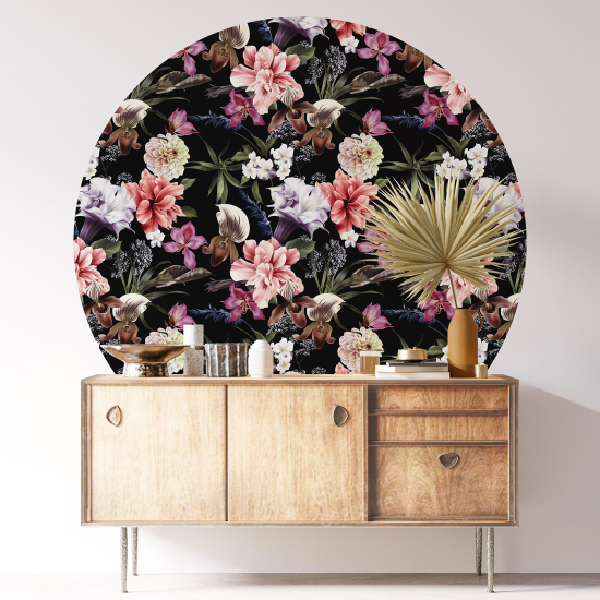 Vinilo Adhesivo Decorativo Redondo - Motivo floral