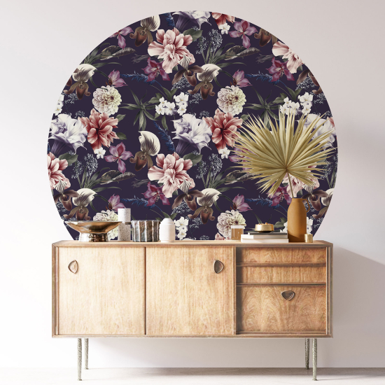 Vinilo Adhesivo Decorativo Redondo - Motivo floral