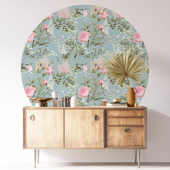 Vinilo Adhesivo Decorativo Redondo - Motivo floral