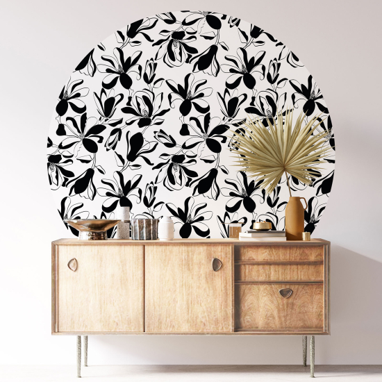 Vinilo Adhesivo Decorativo Redondo - Motivo floral