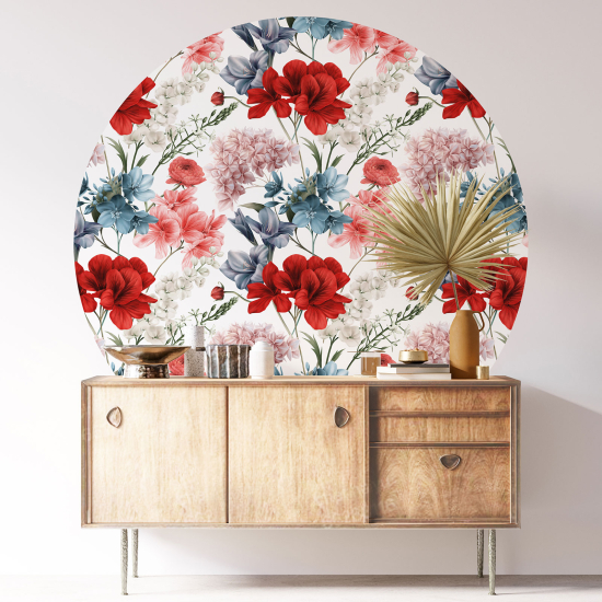 Vinilo Adhesivo Decorativo Redondo - Motivo floral