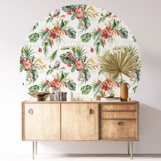 Vinilo Adhesivo Decorativo Redondo - Motivo floral