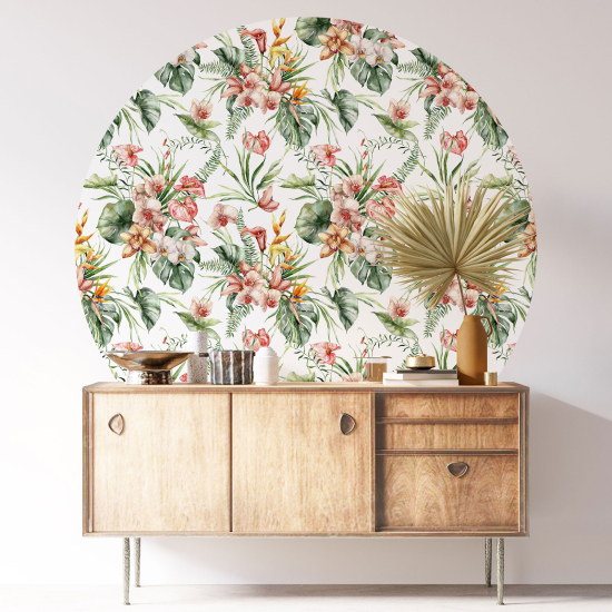 Vinilo Adhesivo Decorativo Redondo - Motivo floral