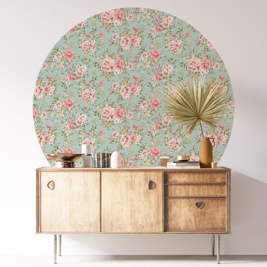 Vinilo Adhesivo Decorativo Redondo - Motivo floral