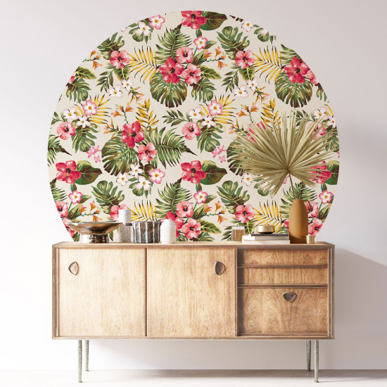Vinilo Adhesivo Decorativo Redondo - Motivo floral