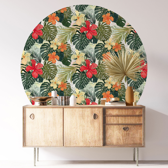 Vinilo Adhesivo Decorativo Redondo - Motivo floral