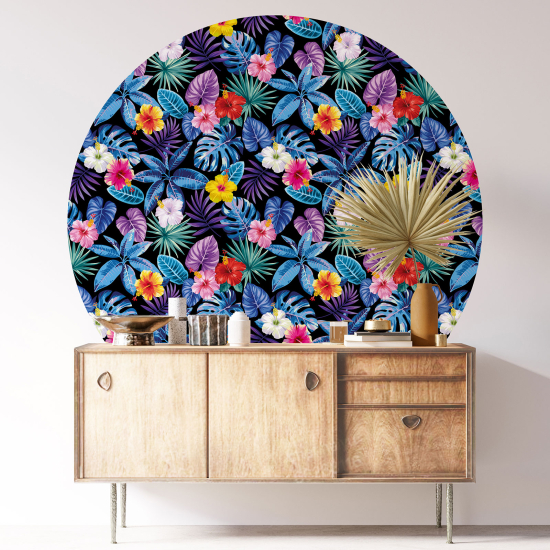Vinilo Adhesivo Decorativo Redondo - Motivo floral