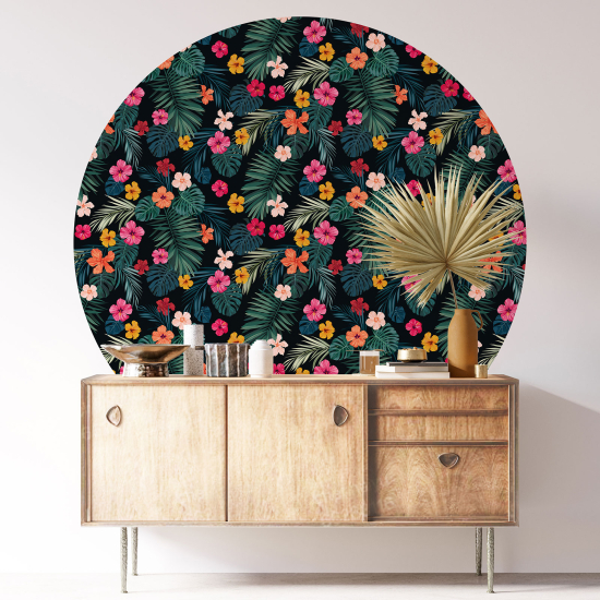 Vinilo Adhesivo Decorativo Redondo - Motivo floral
