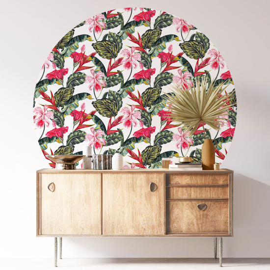 Vinilo Adhesivo Decorativo Redondo - Motivo floral