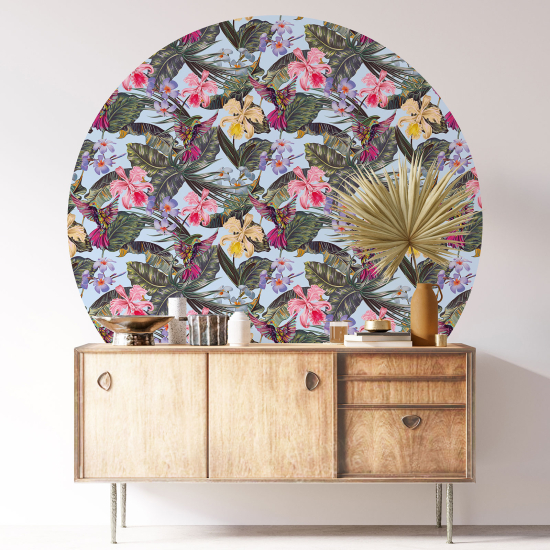 Vinilo Adhesivo Decorativo Redondo - Motivo floral
