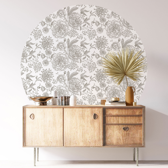Vinilo Adhesivo Decorativo Redondo - Motivo floral