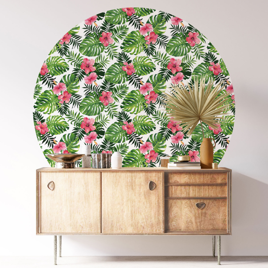Vinilo Adhesivo Decorativo Redondo - Motivo floral