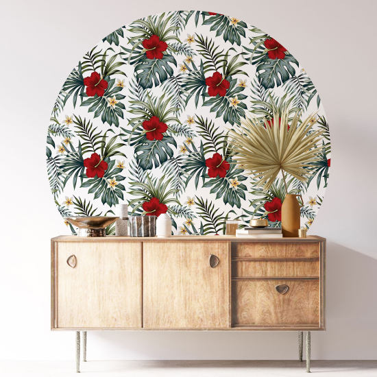 Vinilo Adhesivo Decorativo Redondo - Motivo floral